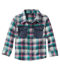 Cheap L.L.Bean "Toddlers' BeanFlex All-Season Flannel Shirt" SilverBirch