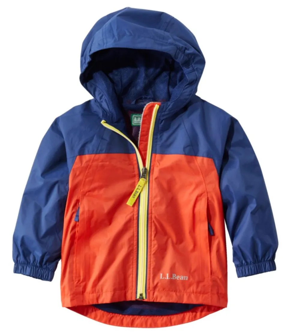 Cheap L.L.Bean "Toddlers' Discovery Rain Jacket, Colorblock" LobsterRed/DarkRoyalBlue