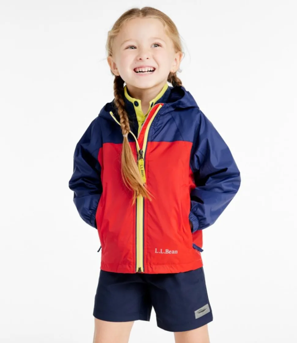 Cheap L.L.Bean "Toddlers' Discovery Rain Jacket, Colorblock" LobsterRed/DarkRoyalBlue