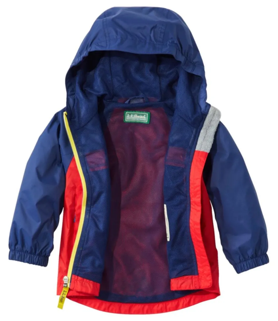 Cheap L.L.Bean "Toddlers' Discovery Rain Jacket, Colorblock" LobsterRed/DarkRoyalBlue