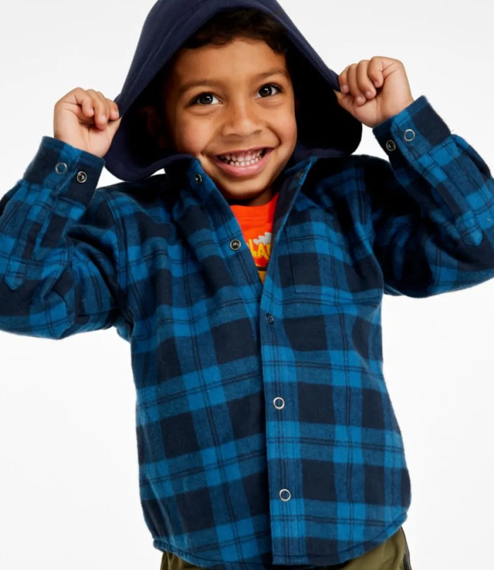 New L.L.Bean "Toddlers' Fleece-Lined Flannel Shirt, Hooded"