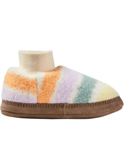 Shop L.L.Bean "Toddlers' Mountain Classic Fleece Slippers, Stripe" CreamMultiStripe