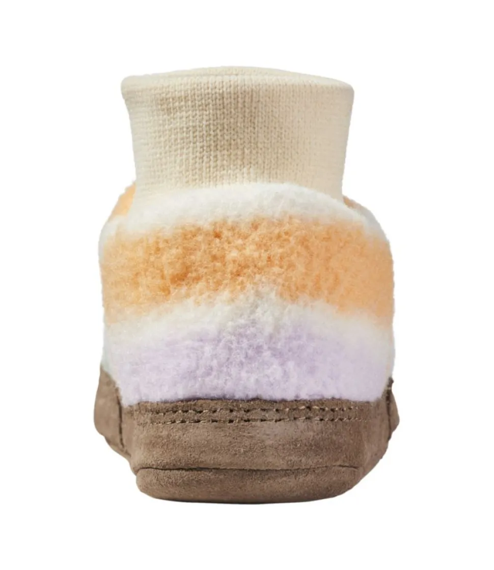 Shop L.L.Bean "Toddlers' Mountain Classic Fleece Slippers, Stripe" CreamMultiStripe