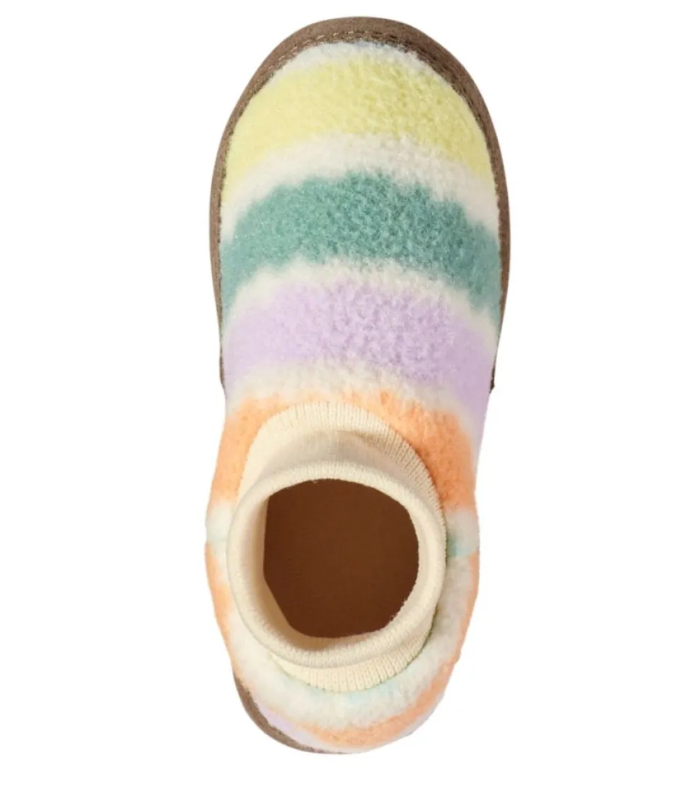 Shop L.L.Bean "Toddlers' Mountain Classic Fleece Slippers, Stripe" CreamMultiStripe