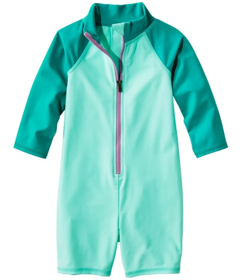 Shop L.L.Bean "Toddlers' Sun-and-Surf Bodysuit, Colorblock" BeachGlassColorBlock