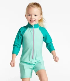 Shop L.L.Bean "Toddlers' Sun-and-Surf Bodysuit, Colorblock" BeachGlassColorBlock
