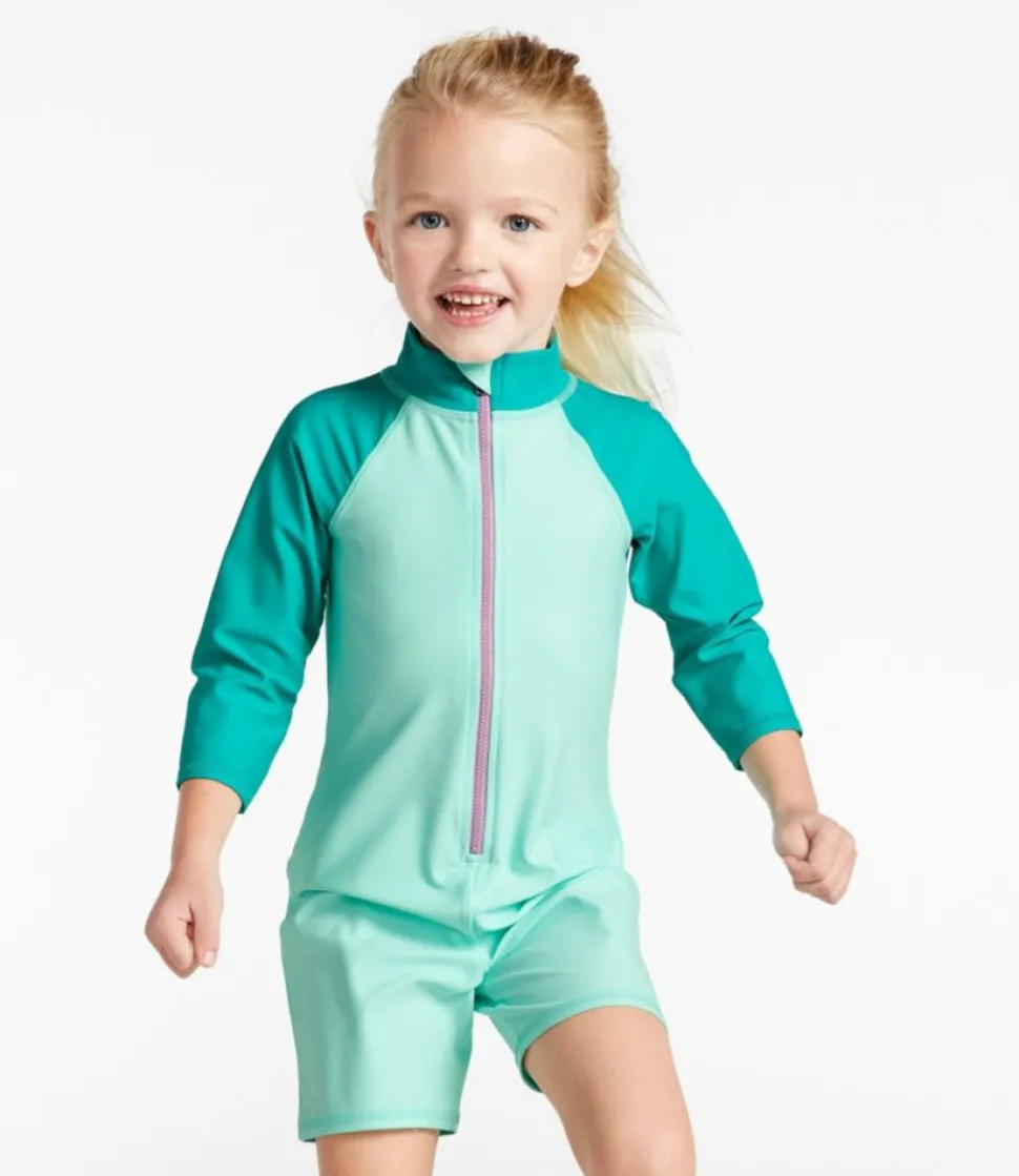 Shop L.L.Bean "Toddlers' Sun-and-Surf Bodysuit, Colorblock" BeachGlassColorBlock
