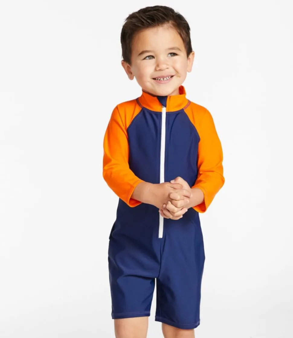 Shop L.L.Bean "Toddlers' Sun-and-Surf Bodysuit, Colorblock" BeachGlassColorBlock