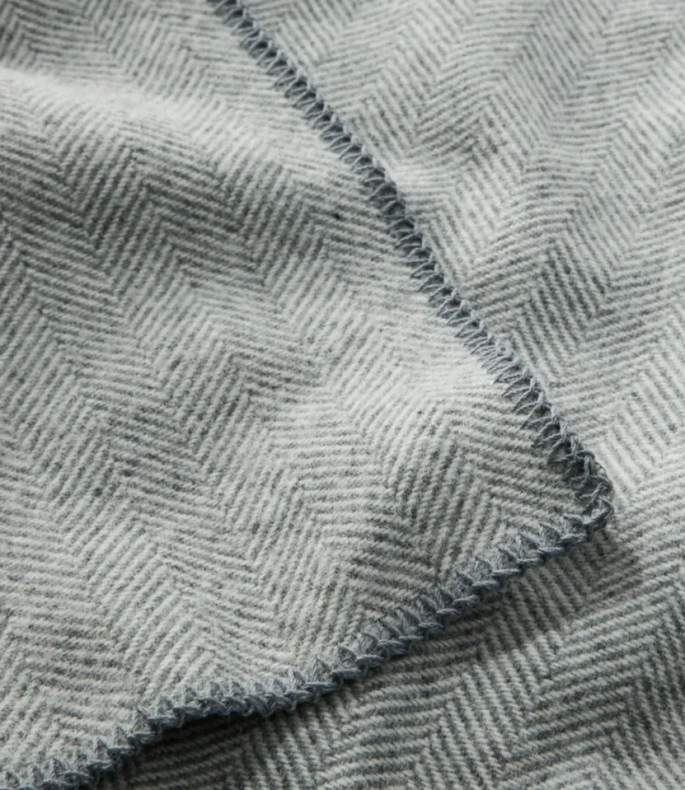 Cheap L.L.Bean "Washable Wool Blanket, Herringbone"