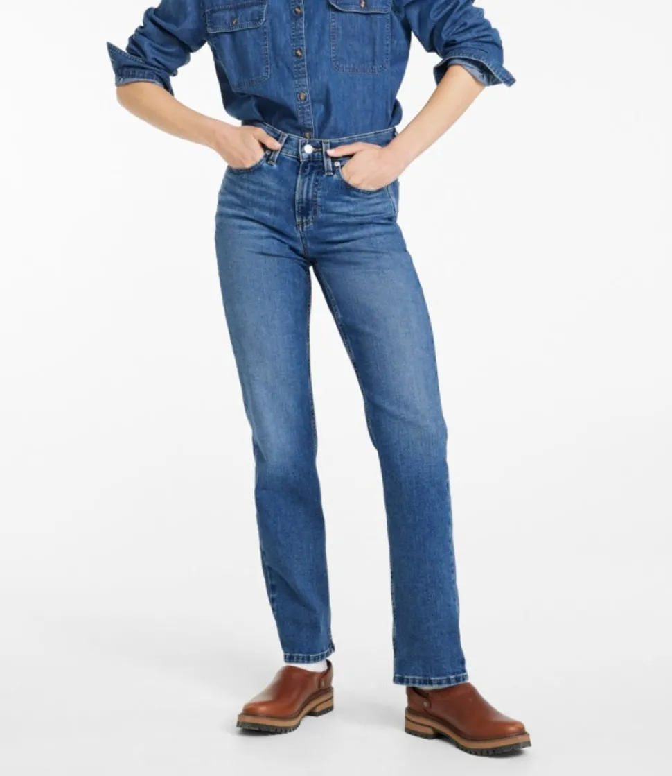 Fashion L.L.Bean "Women's 207 Vintage Jeans, High-Rise Straight-Leg"