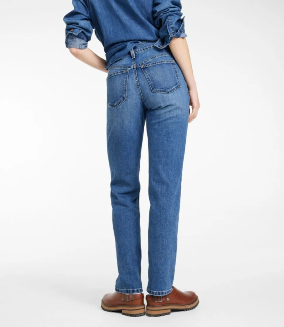Fashion L.L.Bean "Women's 207 Vintage Jeans, High-Rise Straight-Leg"