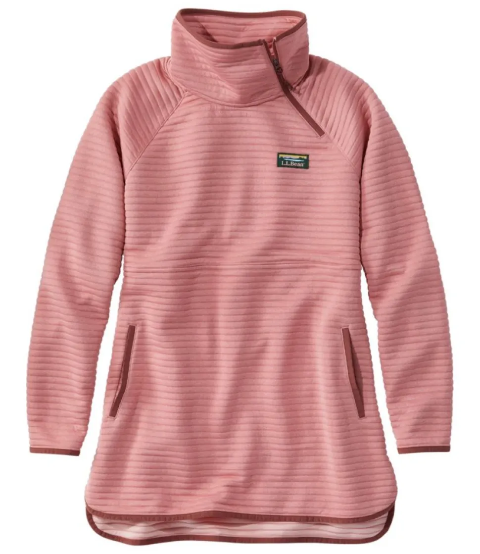 New L.L.Bean "Women's Airlight Knit Asymmetrical Quarter-Zip Tunic" BlushHeather