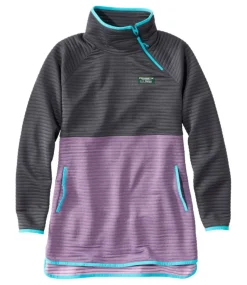 Online L.L.Bean "Women's Airlight Knit Asymmetrical Quarter-Zip Tunic, Colorblock" AlloyGrayHeather/LilacHeather