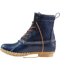 Best L.L.Bean "Women's Bean Boots, 8" Denim Insulated Flannel-Lined" DarkDenim/BrightNavy/Gum/ClassicNavy
