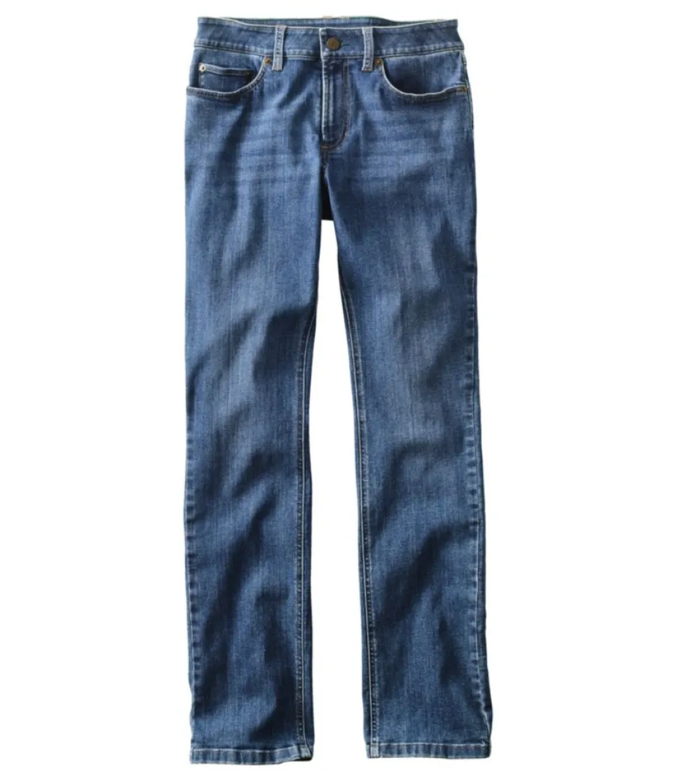 Online L.L.Bean "Women's BeanFlex® Jeans, Mid-Rise Straight-Leg"