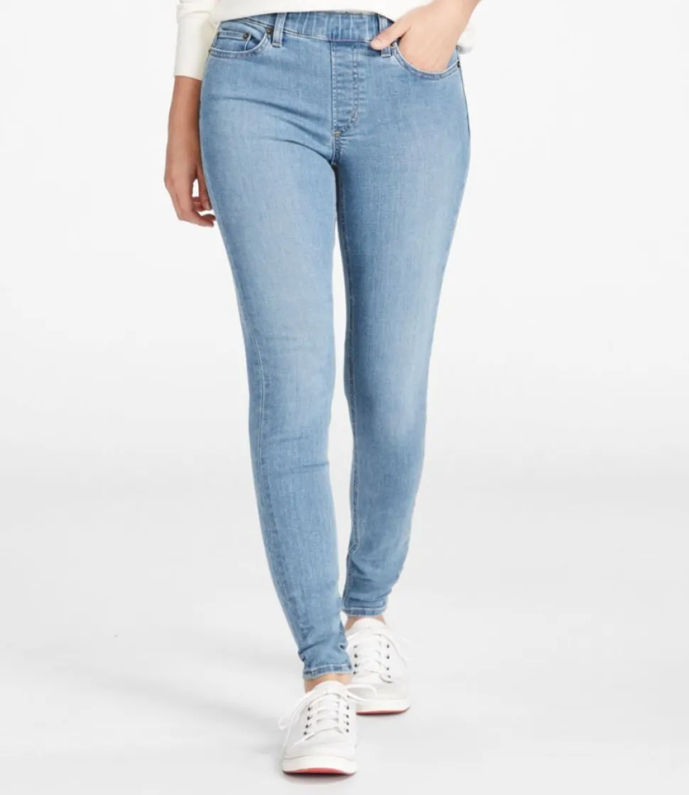 Shop L.L.Bean "Women's BeanFlex® Jeans, Mid-Rise Skinny-Leg Pull-On"