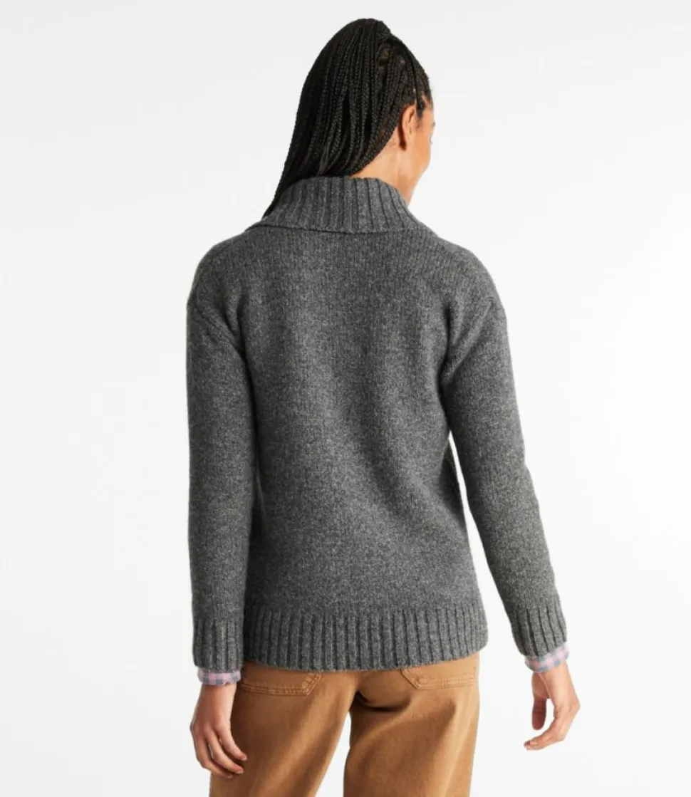 Shop L.L.Bean "Women's Bean's Classic Ragg Wool Sweater, Cardigan" Undyed