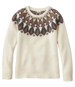 Cheap L.L.Bean "Women's Bean's Classic Ragg Wool Sweater, Crewneck Fair Isle"