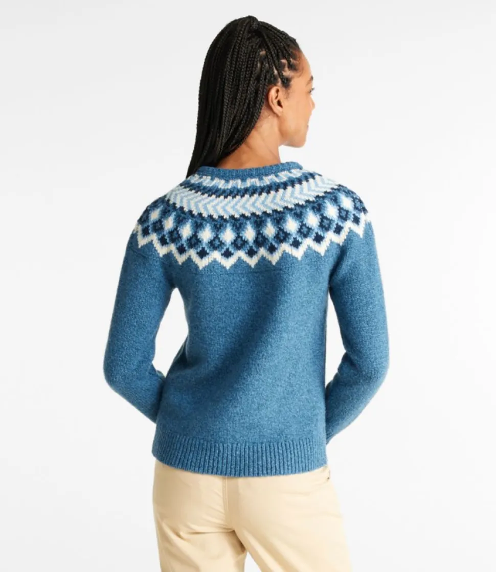 Cheap L.L.Bean "Women's Bean's Classic Ragg Wool Sweater, Crewneck Fair Isle"