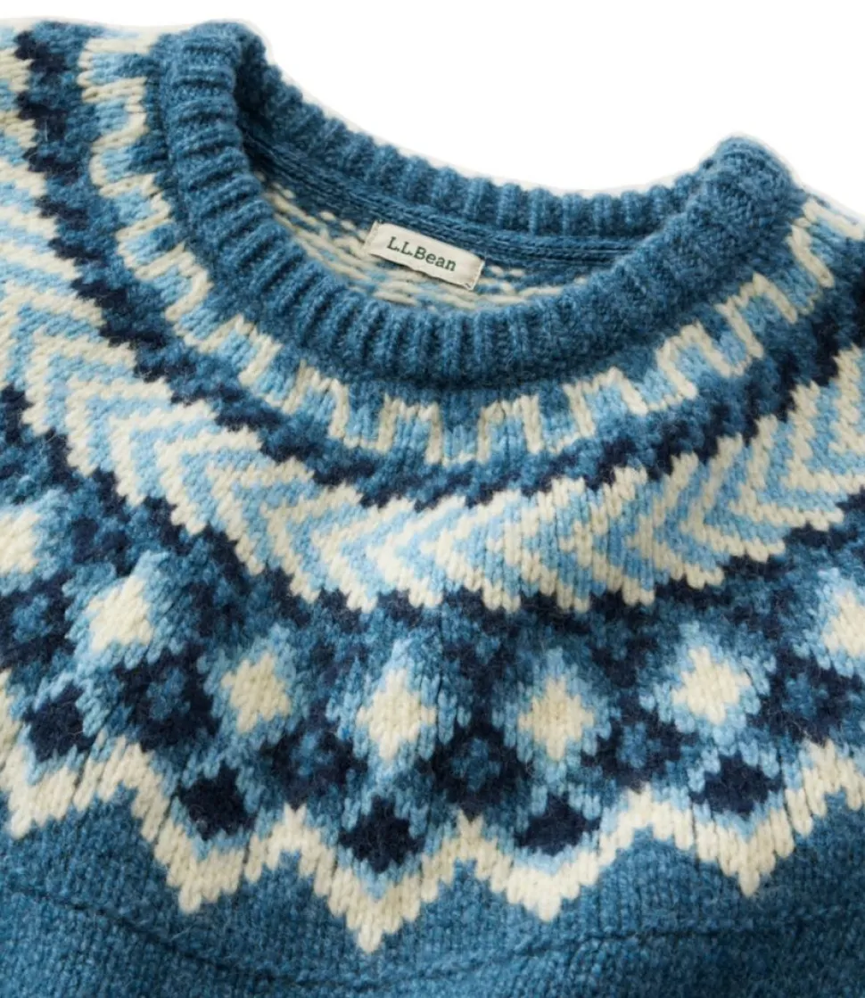 Cheap L.L.Bean "Women's Bean's Classic Ragg Wool Sweater, Crewneck Fair Isle"