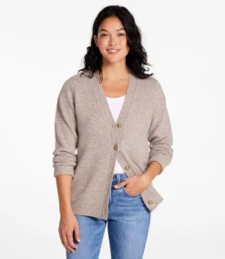 Discount L.L.Bean "Women's Bean's Classic Ragg Wool Sweater, Button-Front Cardigan"