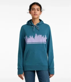 Store L.L.Bean "Women's Bean's Cozy Camp Hoodie" GrayHeatherSkyGraphic