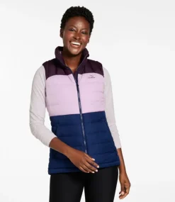 Discount L.L.Bean "Women's Bean's Down Vest, Colorblock"