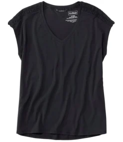 Discount L.L.Bean "Women's Beyond Soft V-Neck Tee, Short Sleeve"