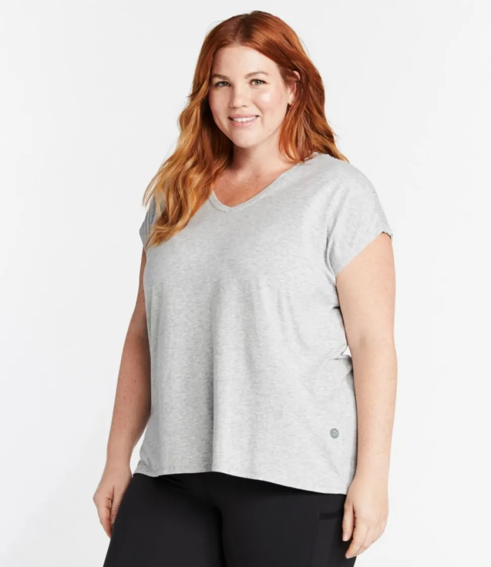 Discount L.L.Bean "Women's Beyond Soft V-Neck Tee, Short Sleeve"