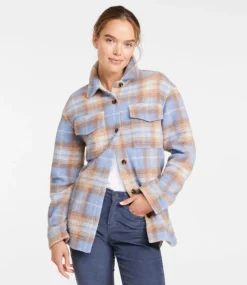 Online L.L.Bean "Women's Brushed Plaid Shacket"