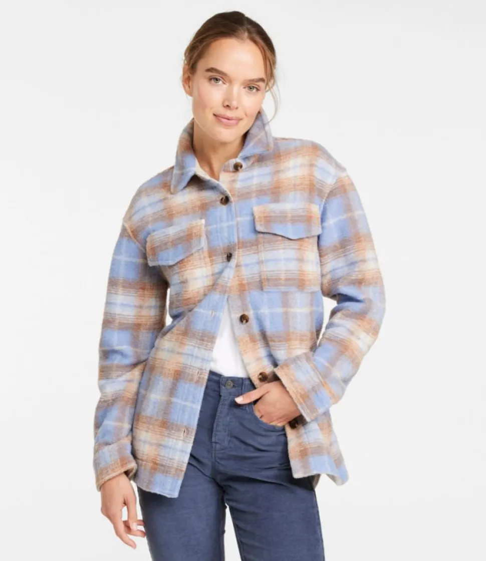 Online L.L.Bean "Women's Brushed Plaid Shacket"