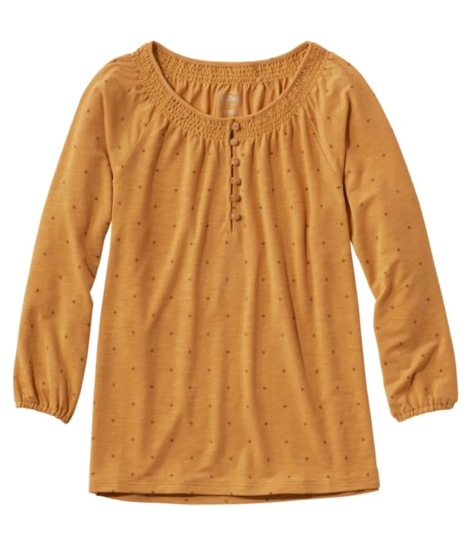 Best Sale L.L.Bean "Women's Camden Hills Tee, Three-Quarter-Sleeve Print"