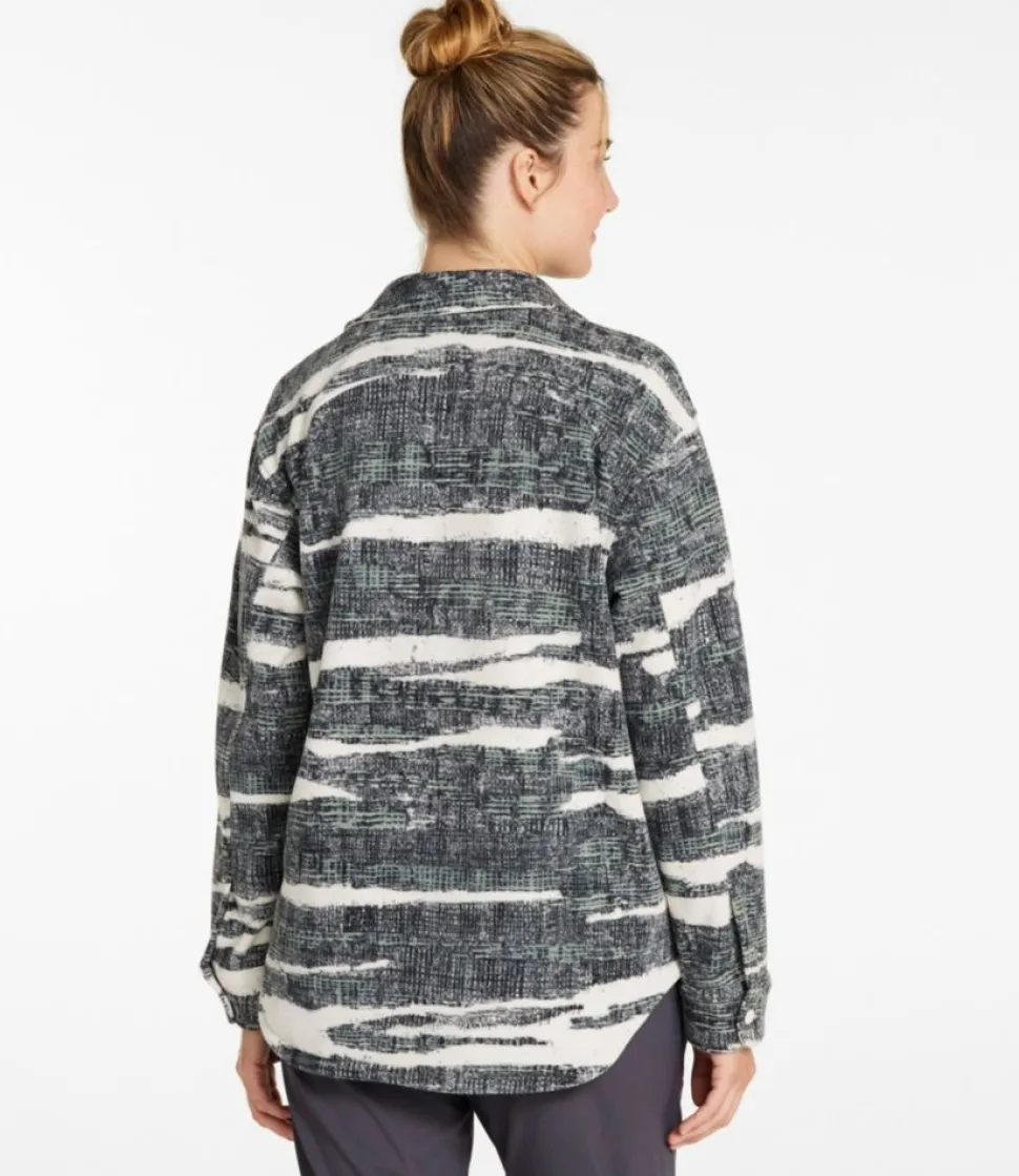 Store L.L.Bean "Women's Camp Fleece Overshirt, Print" ShoreCamo