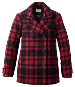 Discount L.L.Bean "Women's Classic Lambswool Peacoat, Pattern"