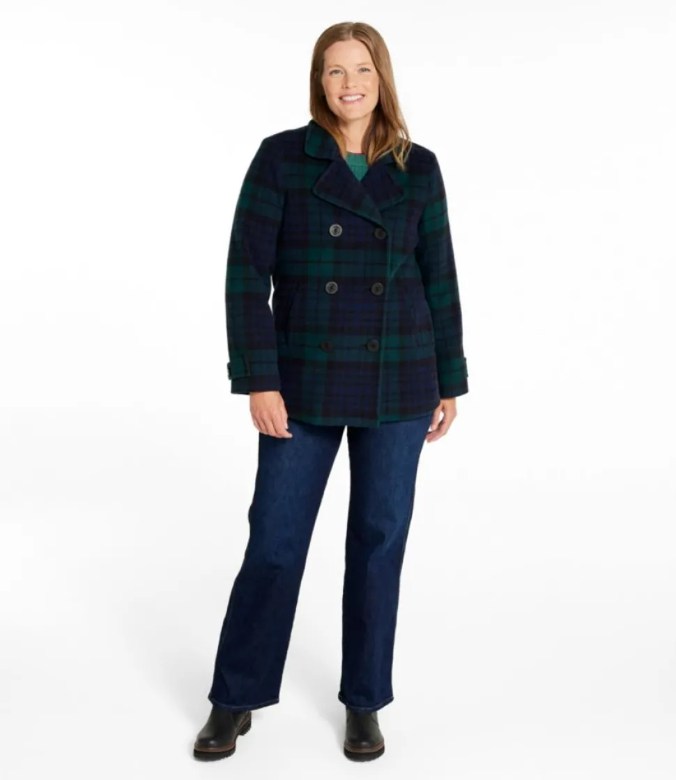 Discount L.L.Bean "Women's Classic Lambswool Peacoat, Pattern"