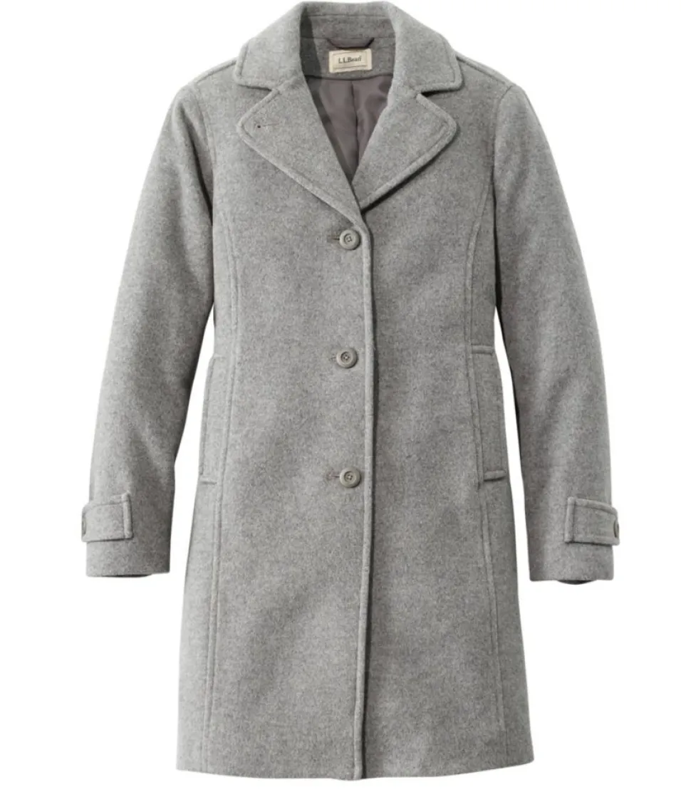 Hot L.L.Bean "Women's Classic Lambswool Polo Coat, Three-Quarter"