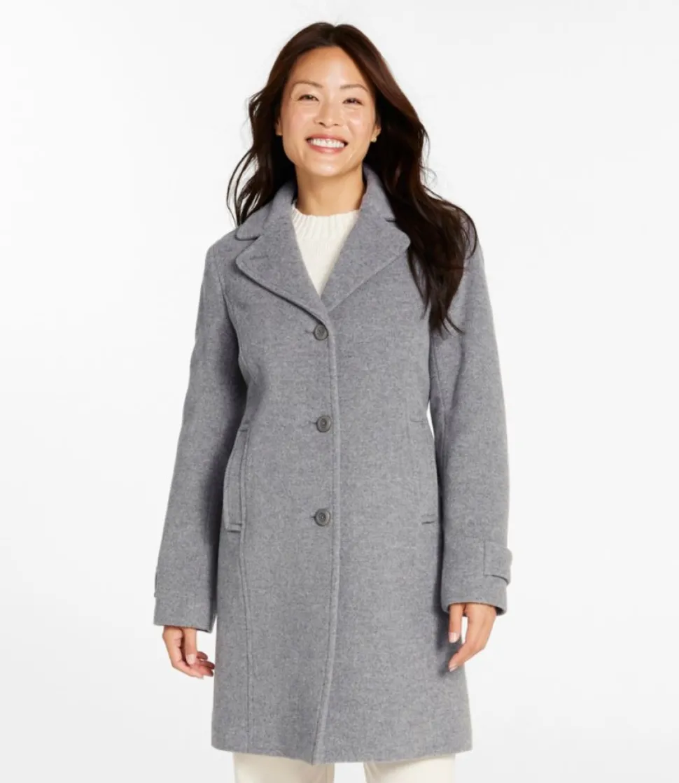 Hot L.L.Bean "Women's Classic Lambswool Polo Coat, Three-Quarter"