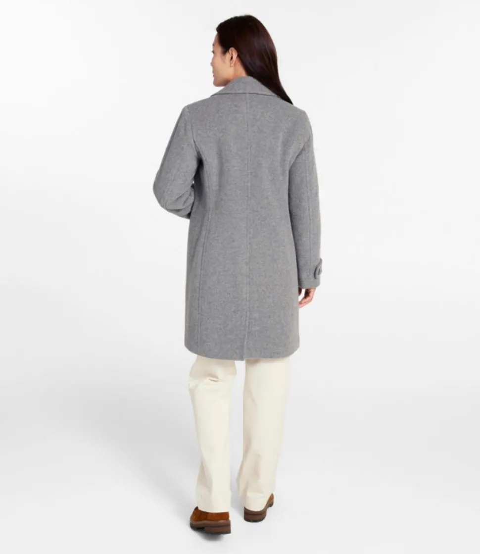 Hot L.L.Bean "Women's Classic Lambswool Polo Coat, Three-Quarter"