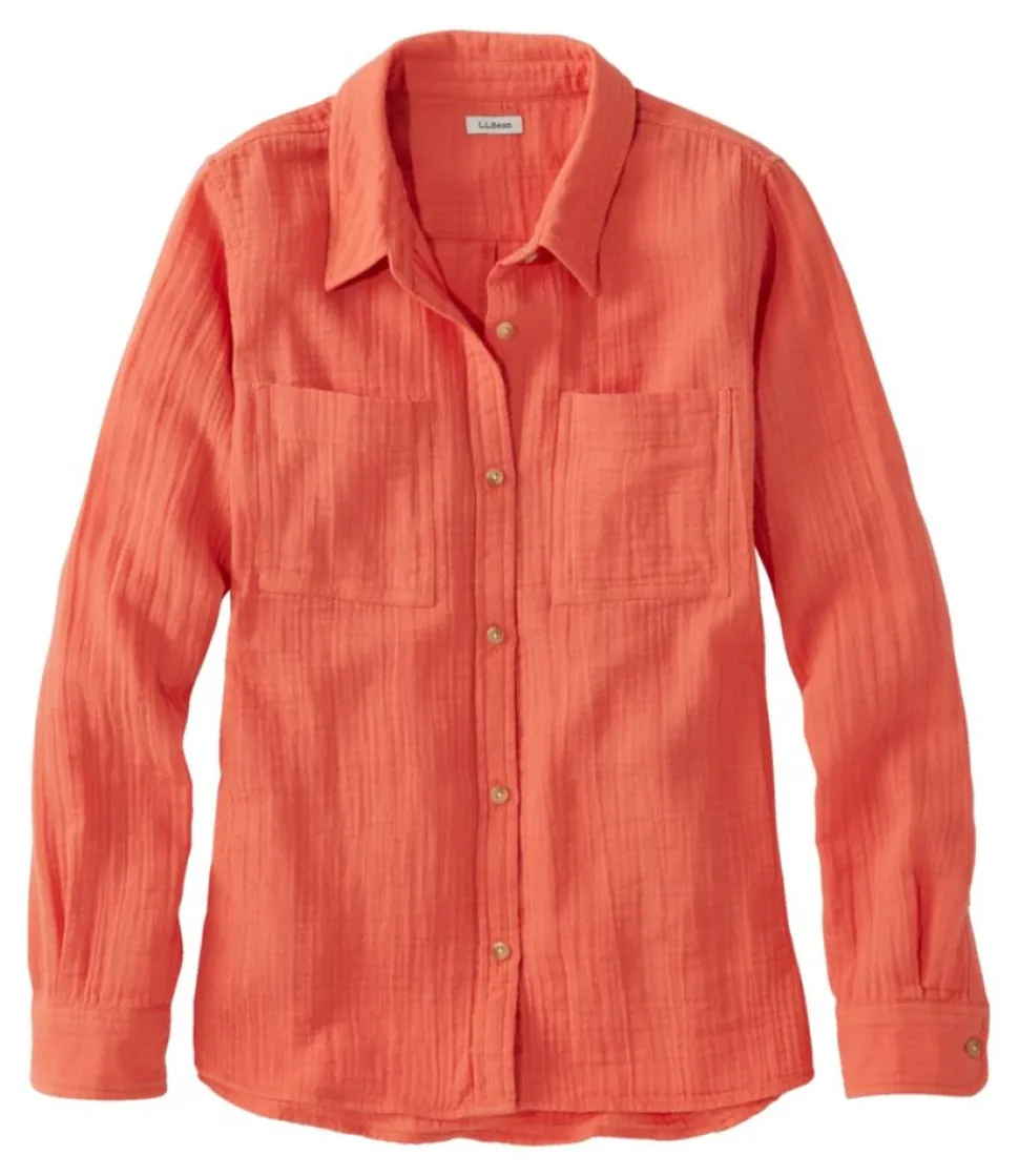 Clearance L.L.Bean "Women's Cloud Gauze Shirt, Long-Sleeve" White