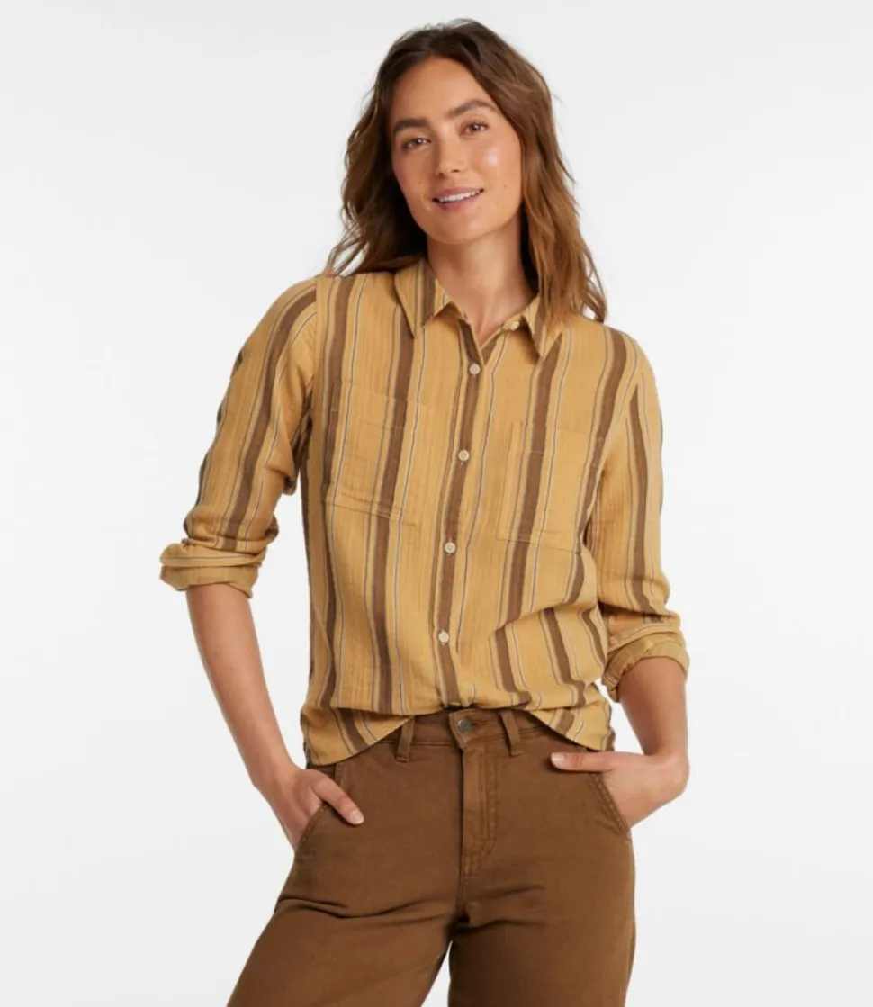 Clearance L.L.Bean "Women's Cloud Gauze Shirt, Long-Sleeve" White