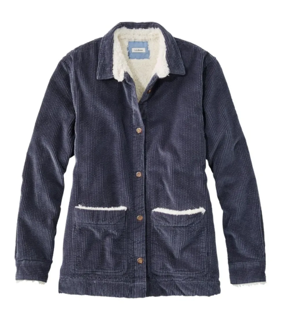 Outlet L.L.Bean "Women's Comfort Corduroy Relaxed Shirt, Lined"