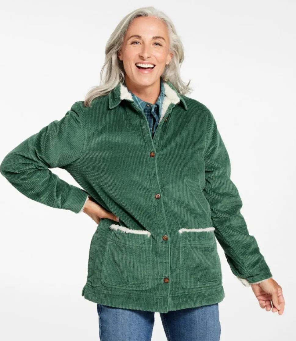 Outlet L.L.Bean "Women's Comfort Corduroy Relaxed Shirt, Lined"