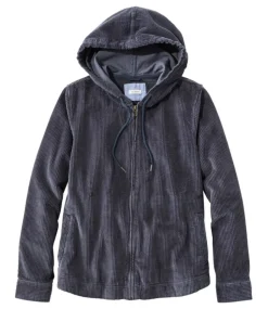 Fashion L.L.Bean "Women's Comfort Corduroy Relaxed Shirt, Zip Hoodie"