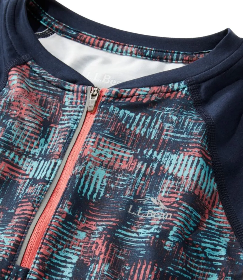 Sale L.L.Bean "Women's Comfort Cycling Jersey Print Short-Sleeve" ClassicNavyGeoPrint/ClassicNavy