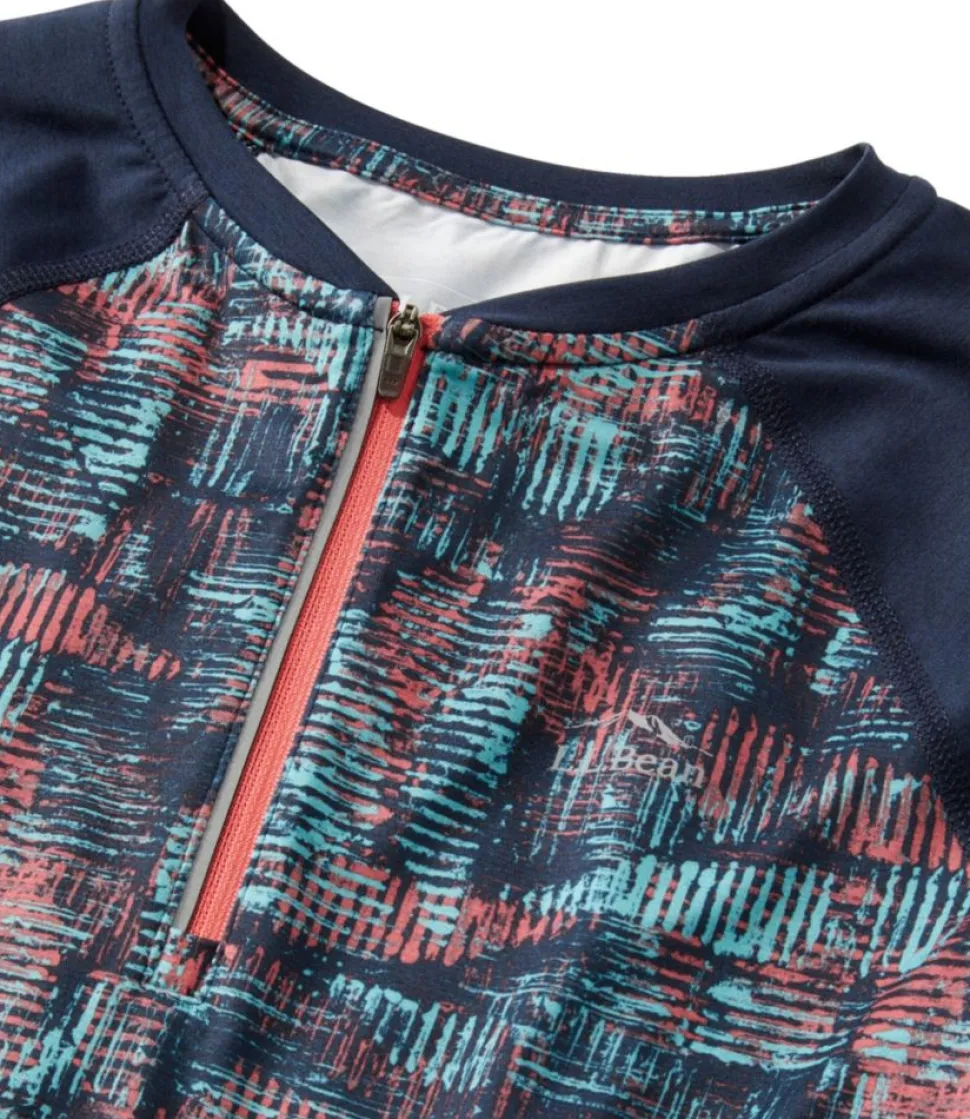 Clearance L.L.Bean "Women's Comfort Cycling Jersey, Long-Sleeve Print" ClassicNavyGeoPrint/ClassicNavy