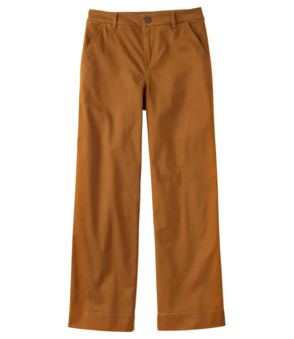Discount L.L.Bean "Women's Comfort Stretch Pants, Mid-Rise Wide-Leg Chino"