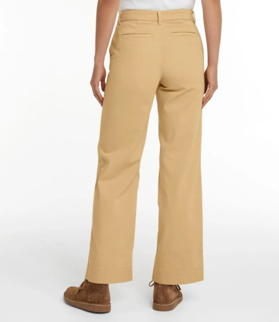Discount L.L.Bean "Women's Comfort Stretch Pants, Mid-Rise Wide-Leg Chino"