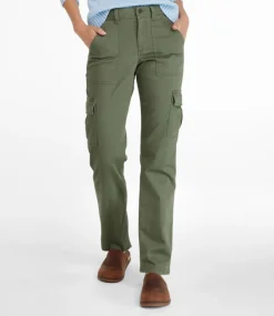 Discount L.L.Bean "Women's Comfort Stretch Pants, Mid-Rise Straight-Leg Cargo"