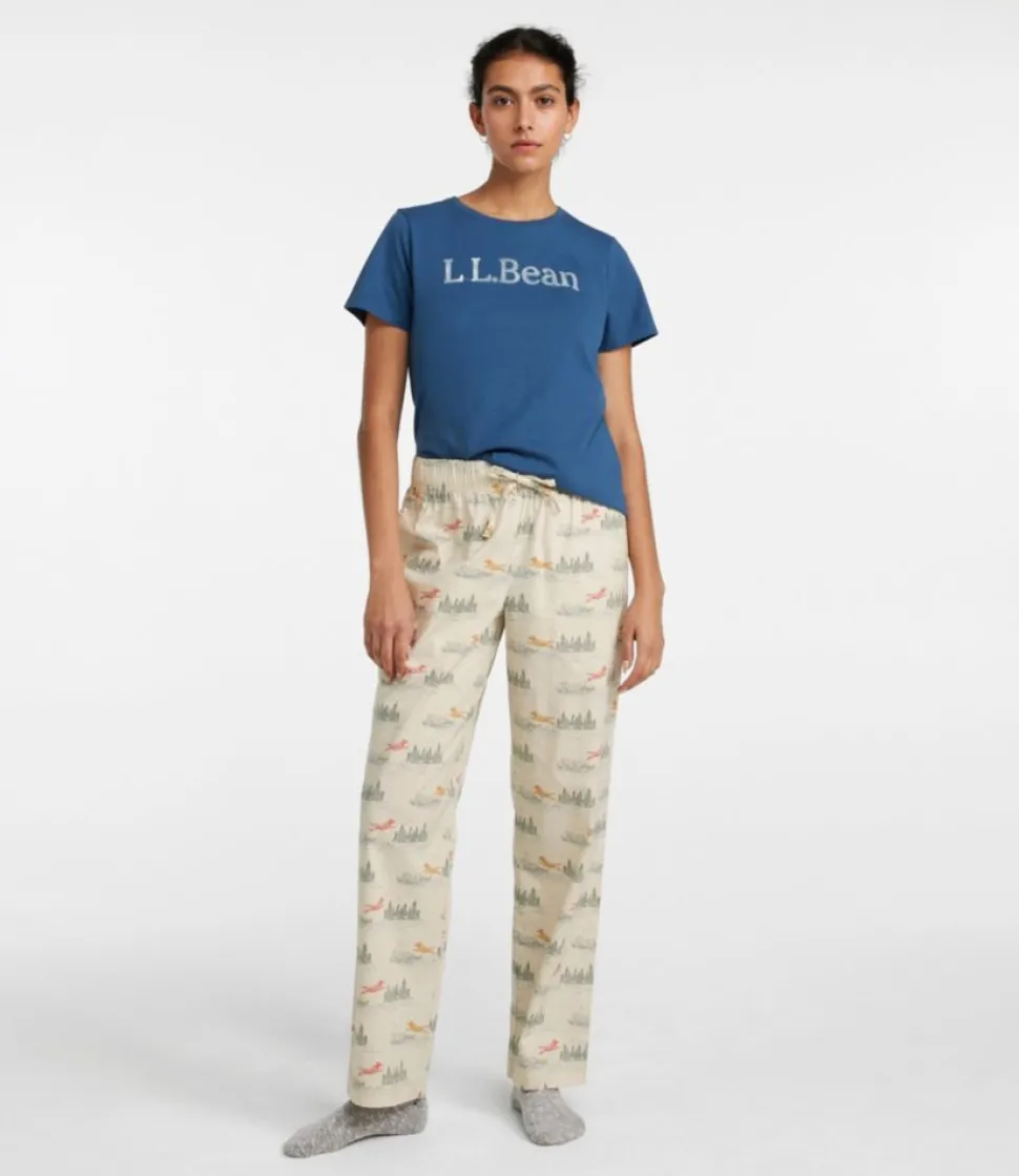 Fashion L.L.Bean "Women's Comfort Stretch Sleep PJ Set" Blue-GreenS'mores