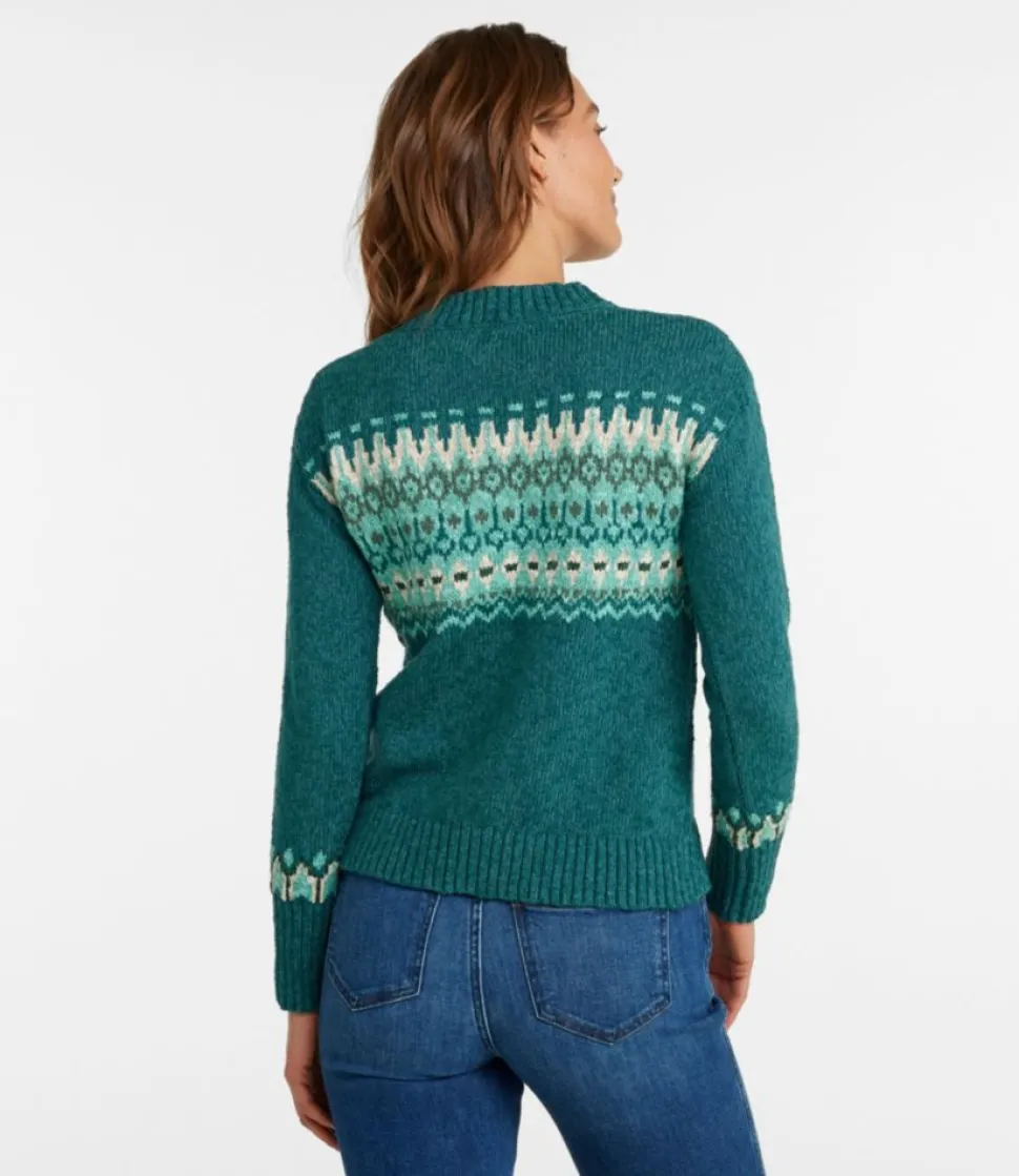 Hot L.L.Bean "Women's Cotton Ragg Sweater, Crewneck Fair Isle"
